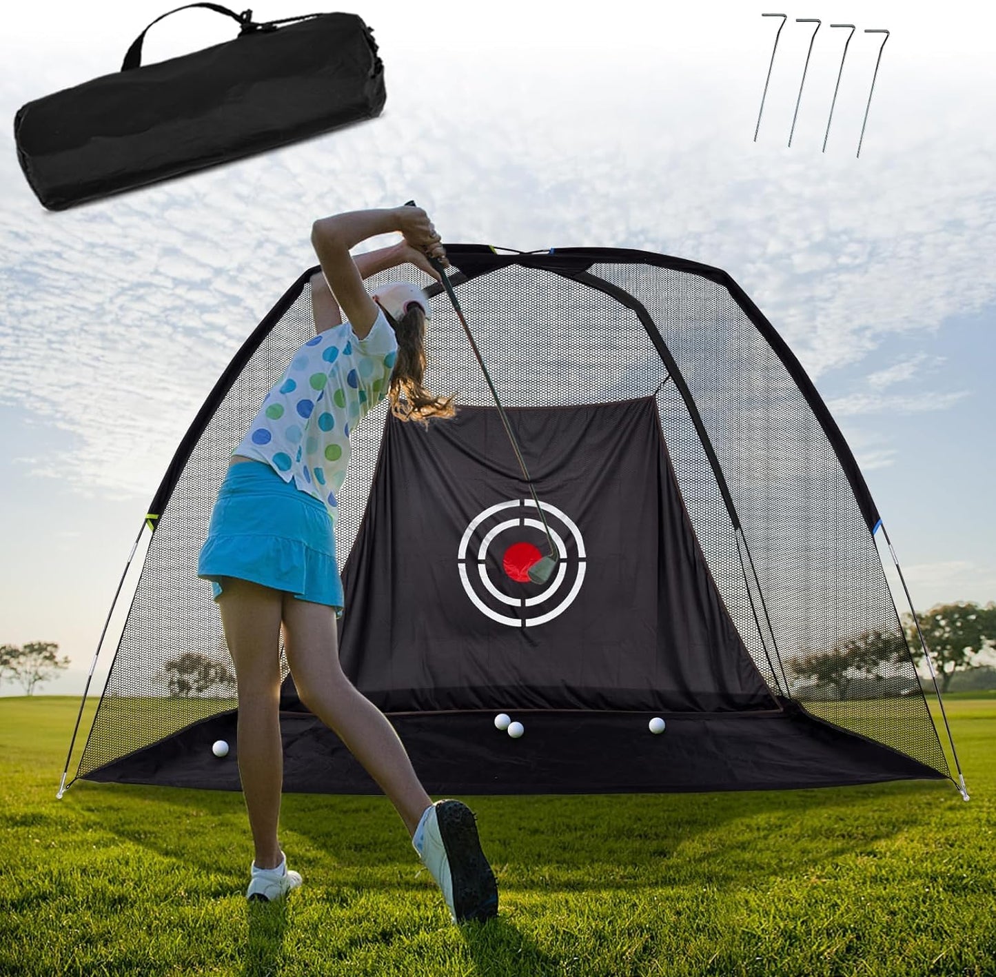 Golf Practice Hitting Net Golf Swing Net Golf Hitting Net Golf Practice Backyard Driving Golf Hitting Practice Net Golf Hitting Target Net Premium Quality，10x6x7 FT